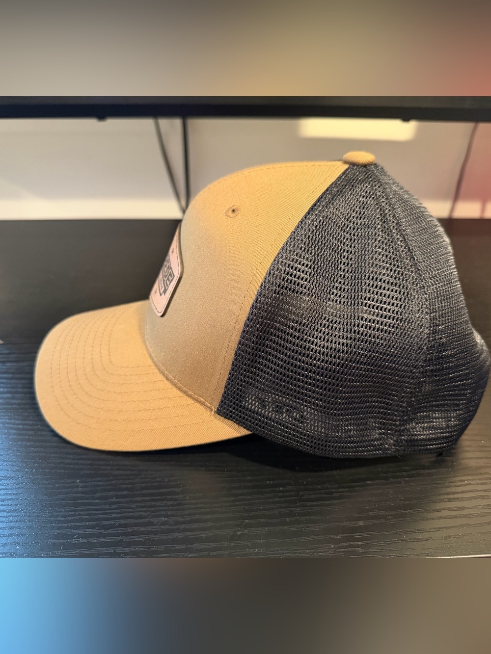 Brown and Black Mesh Trucker Hat - Men's Casual Cap